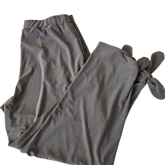 By JJ Womens Pull-On Stretch Tie-Bottom Hem Cargo Pocket Crop Pants Gray Medium - Picture 13 of 13